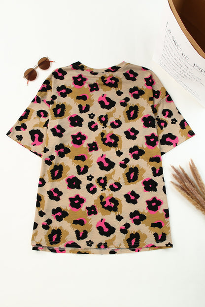 T-shirt ample imprimé léopard boyfriend 