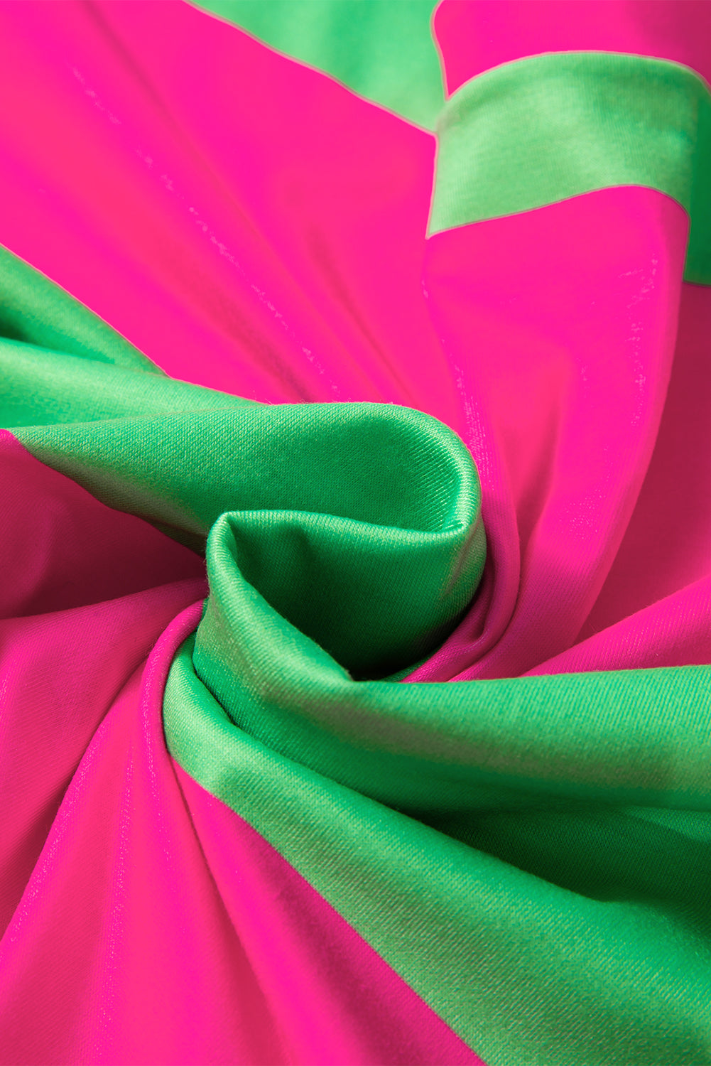 T-shirt ample à ourlet arrondi et colorblock vert