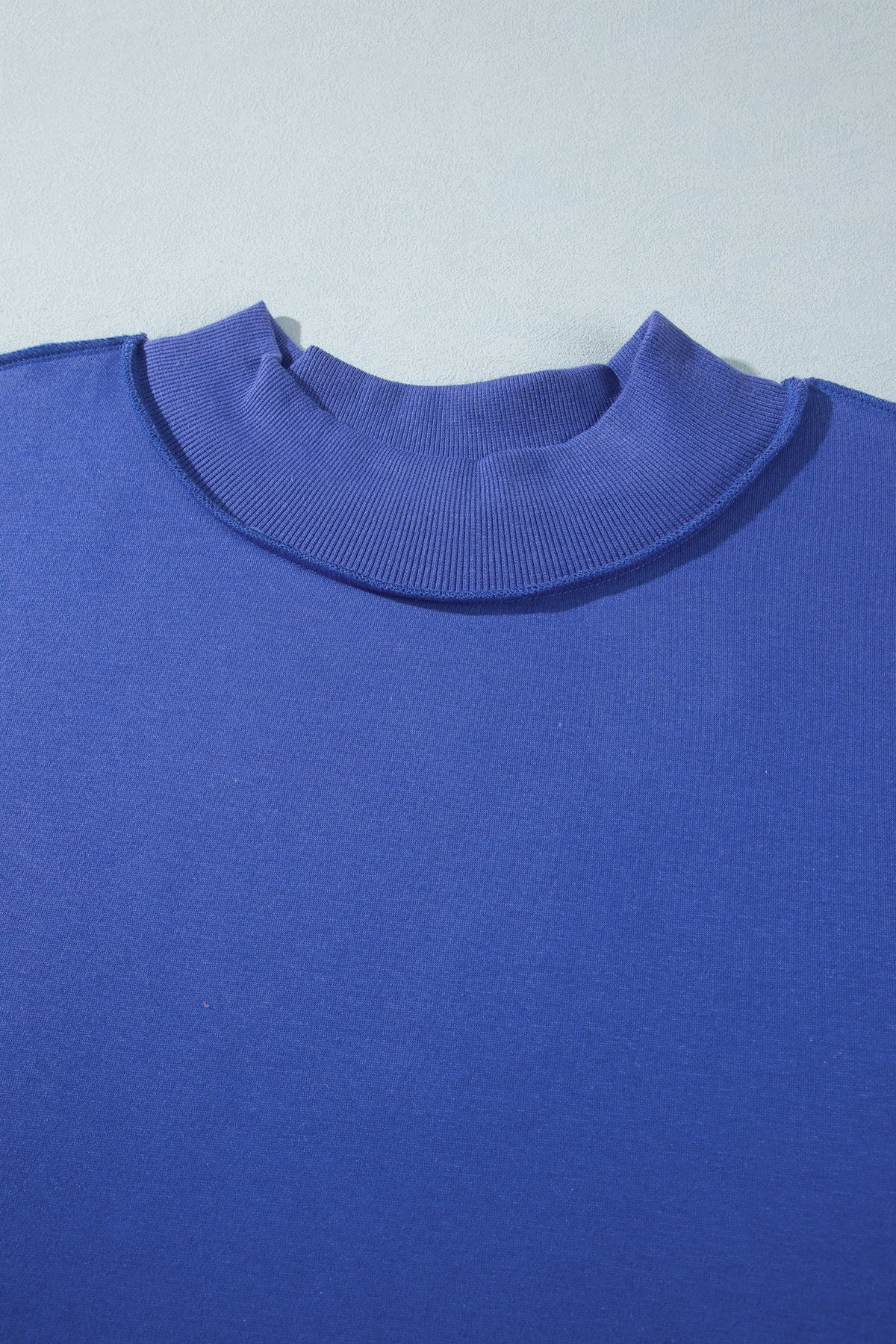 Dark Blue Exposed Seam Detail Reversible Double Wear Plus Size Sweatshirt