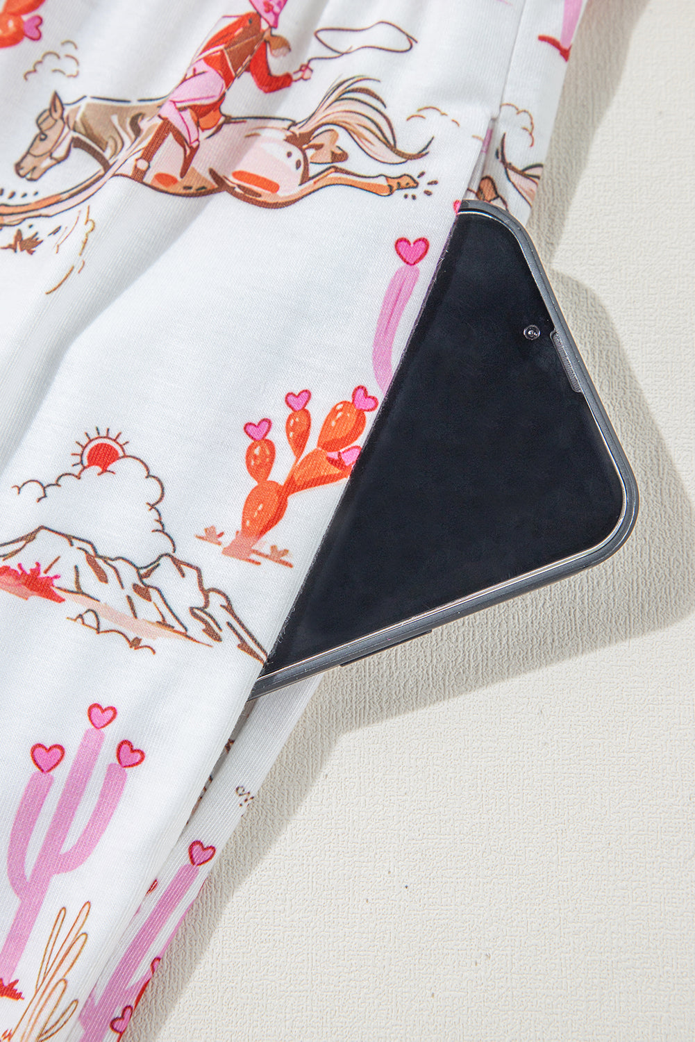 Ensemble de pyjama blanc à imprimé cowgirl country