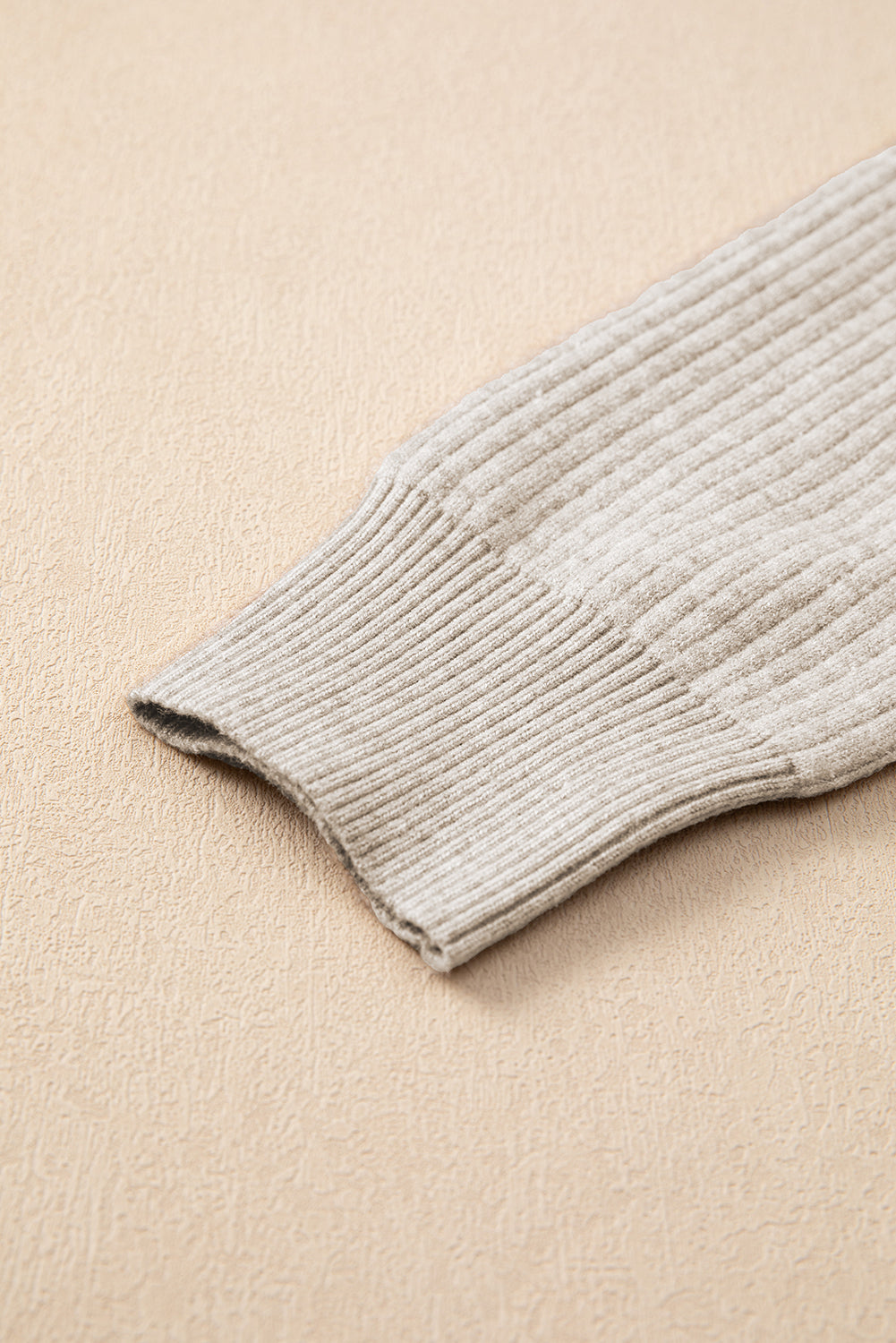 Pull col montant en maille côtelée avec doublure thermique abricot