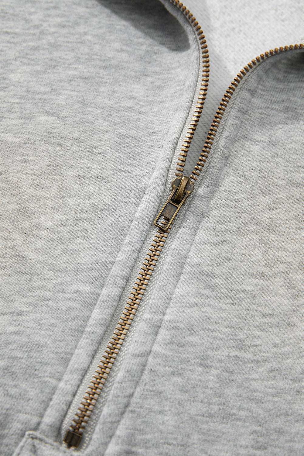 Sweat à capuche ample gris clair doublé en polaire avec poches kangourou à demi-fermeture éclair