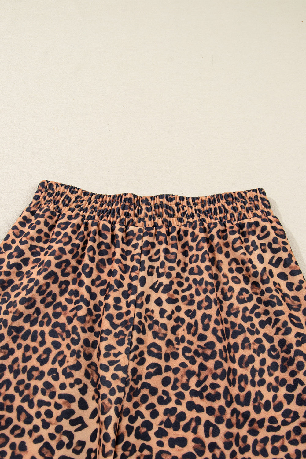 Khaki Leopard Pullover and Pants 2pcs Outfit with Bow Embroidery