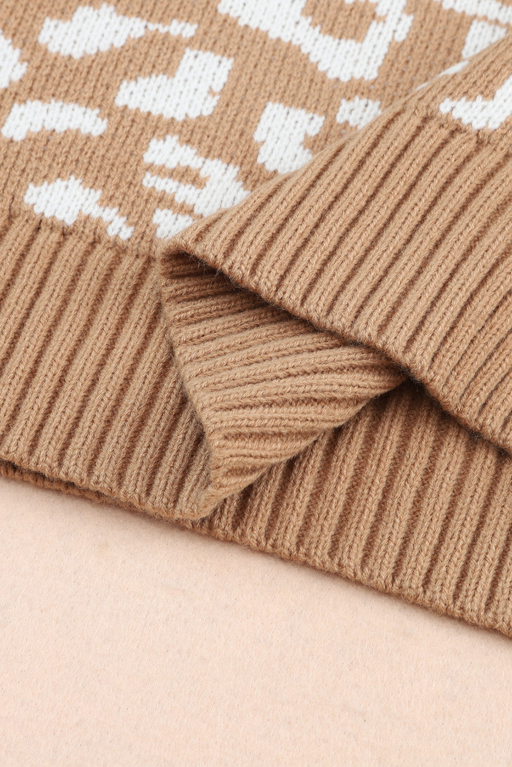 Pull en tricot à rayures léopard multicolores au crochet 