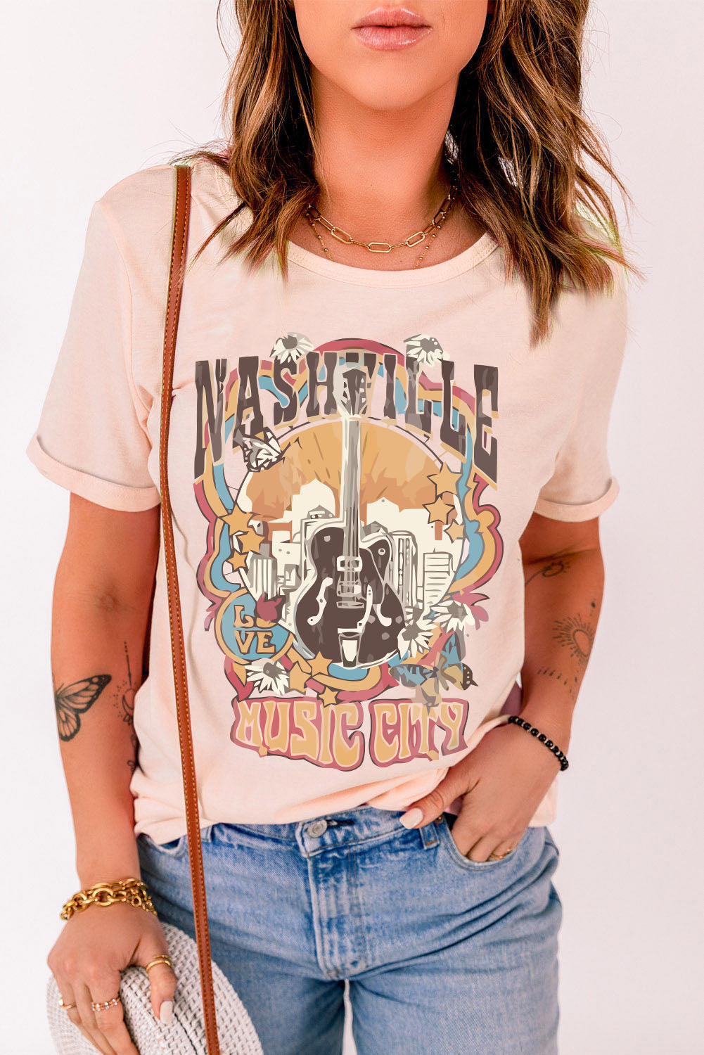 T-shirt à manches retroussées HONEY Bunny Graphic