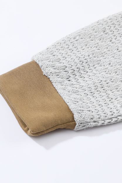 Sweat à capuche patchwork gris colorblock 