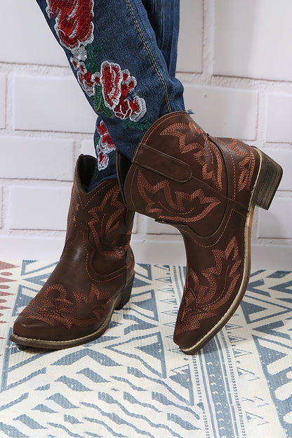 Ruby Western Embroidered Pointed Toe Cowgirl Boots