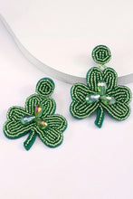Mist Green St. Patricks Clover Shape Earrings