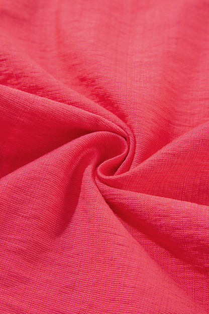 Chemisier à manches courtes et col en V avec bordure colorée carotte