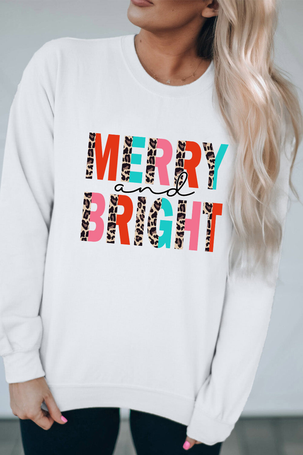 Sweat-shirt à imprimé léopard MERRY and BRIGHT