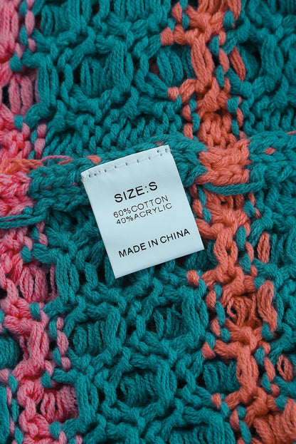 Suéter tipo jersey de punto texturizado con bloques de color a rayas 