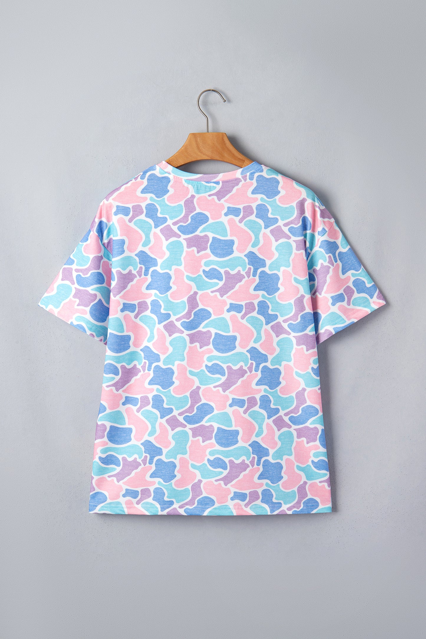 Multicolour Camouflage Print Preppy Fashion Tunic Tee