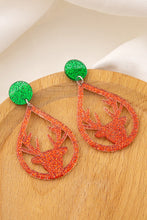 Fiery Red Elk Christmas Acrylic Earrings