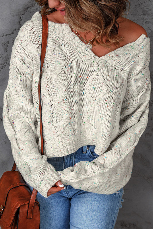 Multicolor Pilling Detail Pullover Sweater
