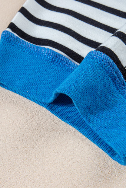 T-shirt oversize à rayures noires et coutures apparentes