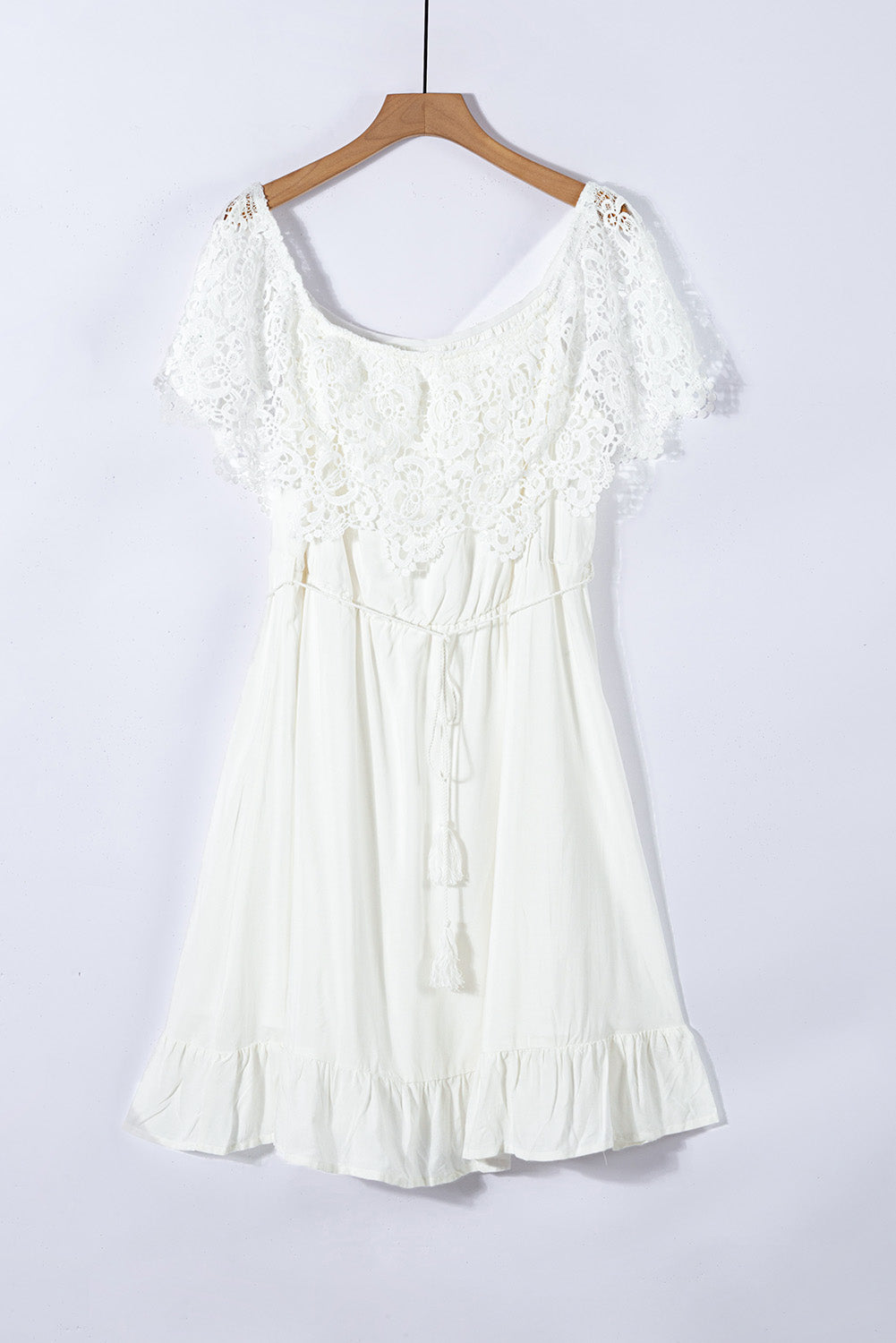 Off-the-shoulder Lace Sleeves Plus size Dress