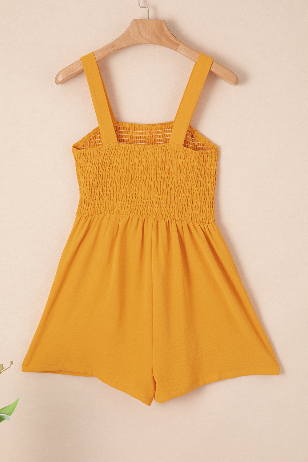 Ginger Casual Pocketed Smocked Sleeveless Romper