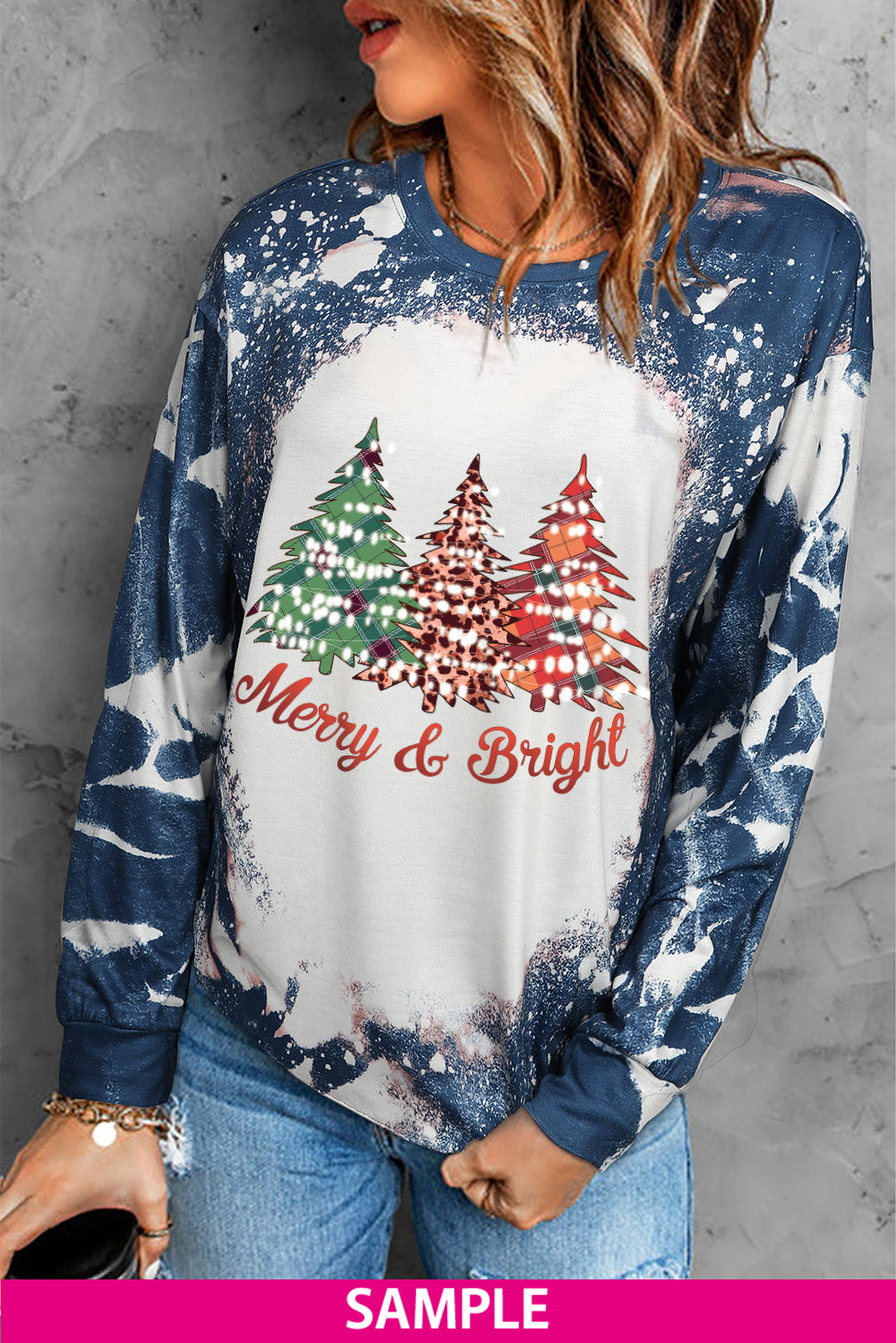 Multicolor Vintage Bleached Burning Vibe Pullover