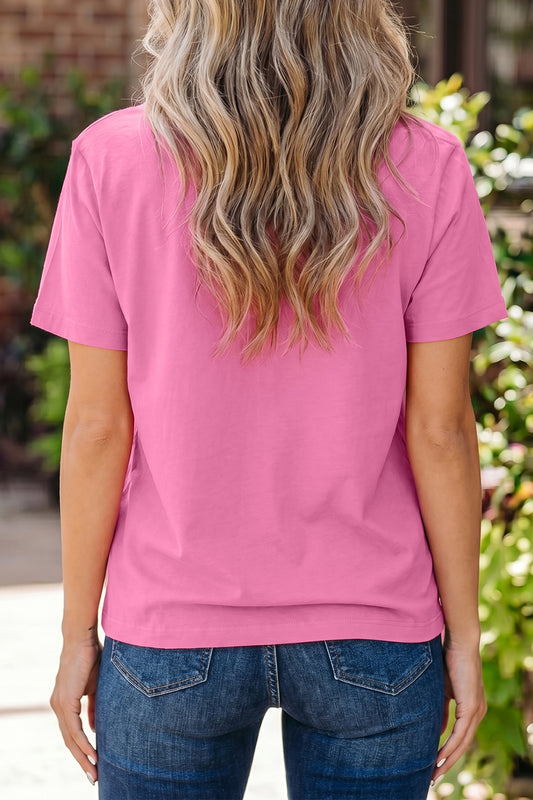 Sachet Pink Solid Color High Neck Oversize Tee