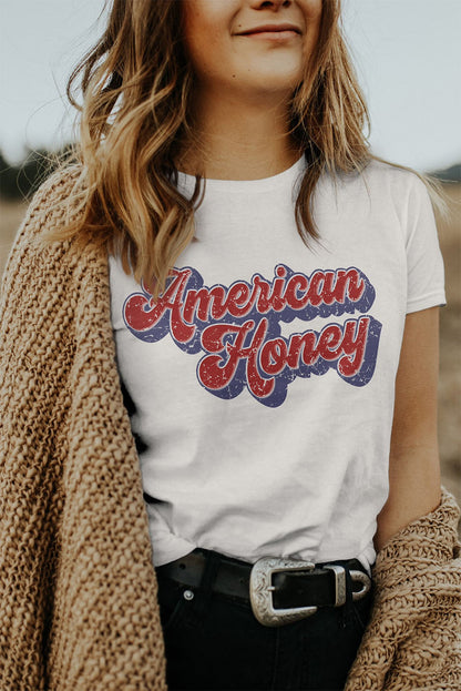 Haut à manches courtes graphique America Honey