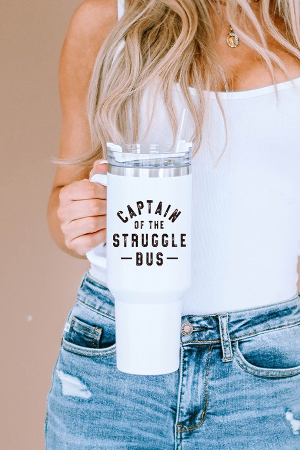 Tasse isotherme en acier inoxydable à imprimé léopard Mama avec poignée 40 oz