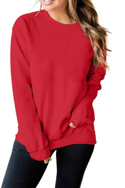 Blank Apparel - Sweat-shirt ras du cou uni rouge