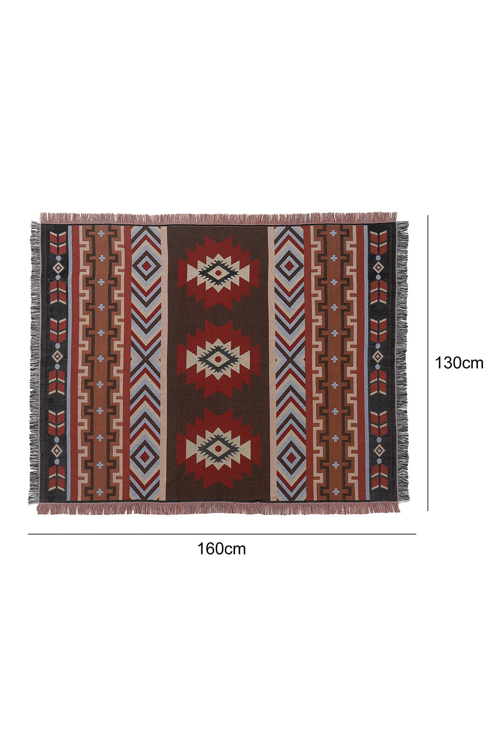 Western Pattern Tasseled Large Blanket