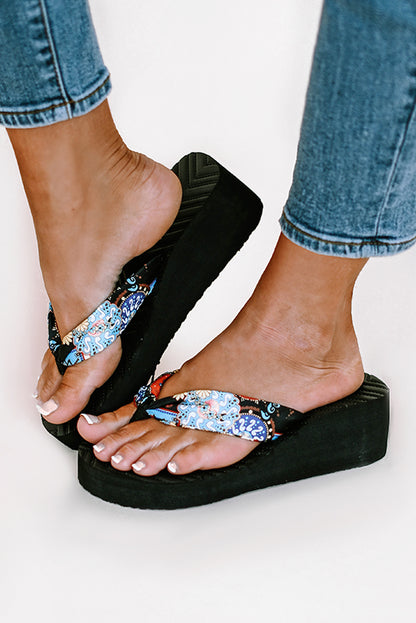 Chanclas de cuña suave con estampado Holiday Vibe 