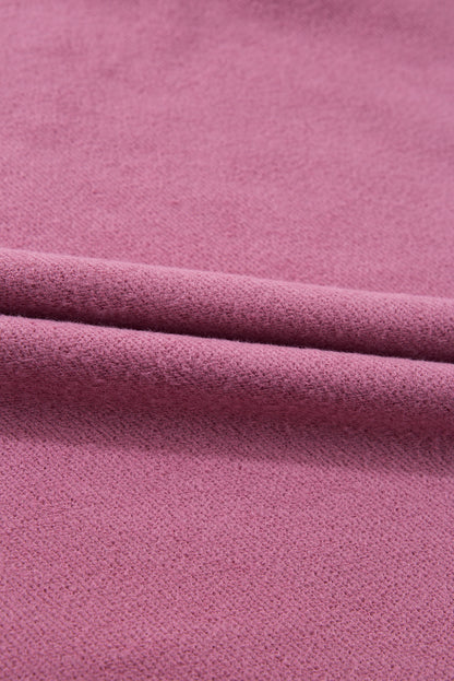 Valerian Solid Fleece Lined Drop Shoulder High Low Sweatshirt