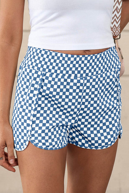 Blue Leopard High Waisted Athletic Shorts