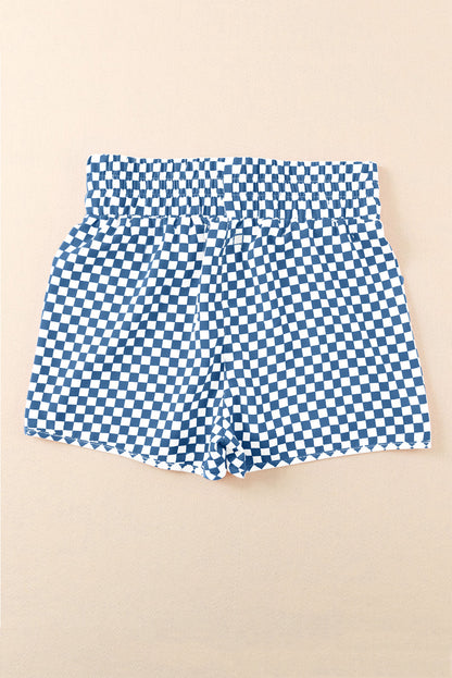 Blue Leopard High Waisted Athletic Shorts