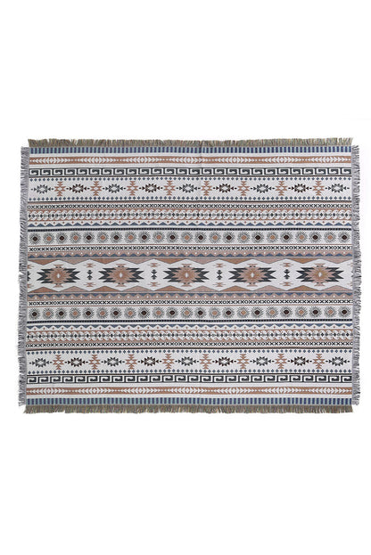 Western Pattern Tasseled Large Blanket