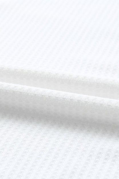 Waffle Knit Drop Shoulder Loose Top