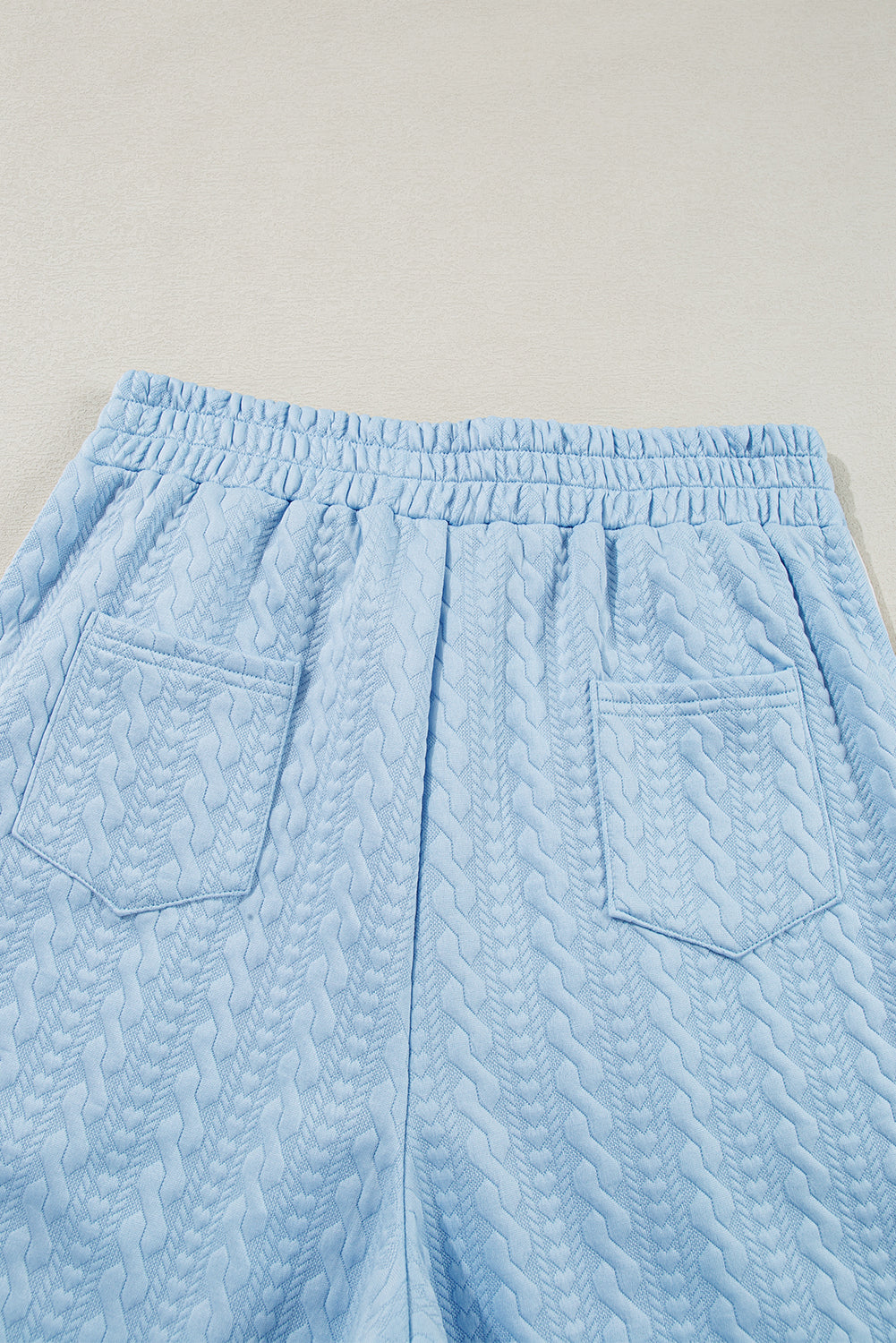 Ensemble débardeur et pantalon taille haute à bordures colorblock texturées bleu Beau