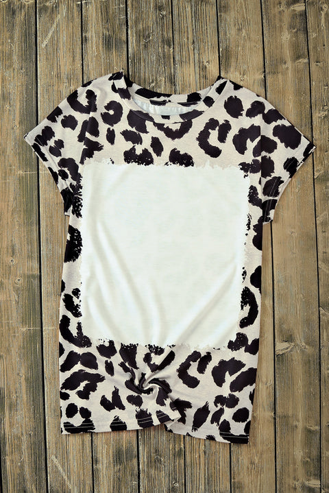 Leopard Blank Apparel-Leopard Bleached Graphic Short Sleeve Tee
