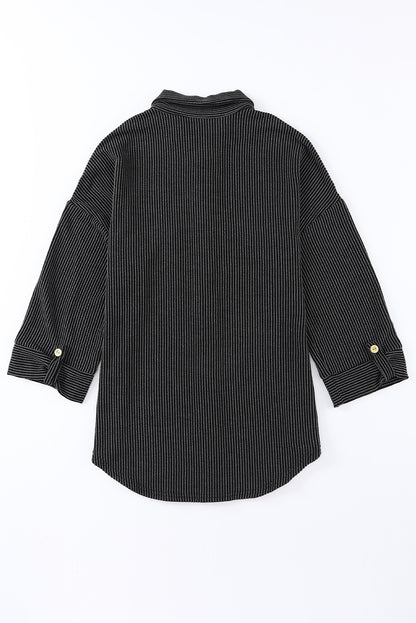 Sobrecamisa con cordón acanalado y mangas con lengüeta enrollable