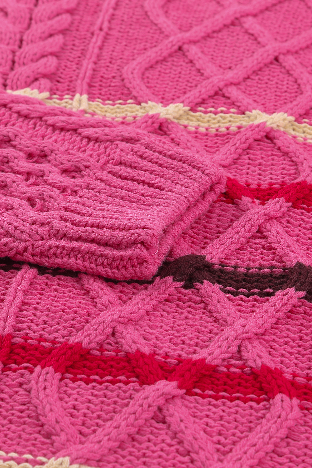 Suéter tipo jersey de punto texturizado con bloques de color a rayas 