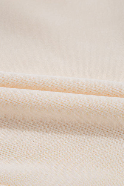 Beige Pom-Pom Christmas Tree Pattern O Neck Sweatshirt