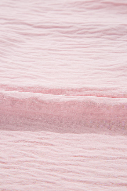 Chemisier grande taille à manches longues et patchwork floral rose contrasté