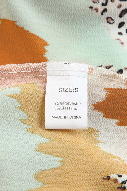 Blusa de manga larga con estampado abstracto multicolor