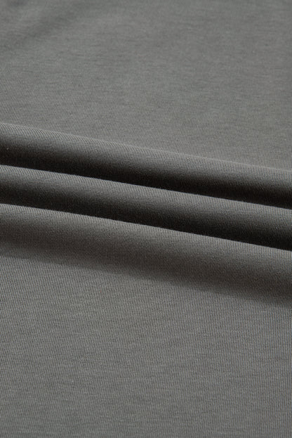 Medium Grey Plaid MERRY Bow Embroidered Plus Size Sweatshirt with Side Slits