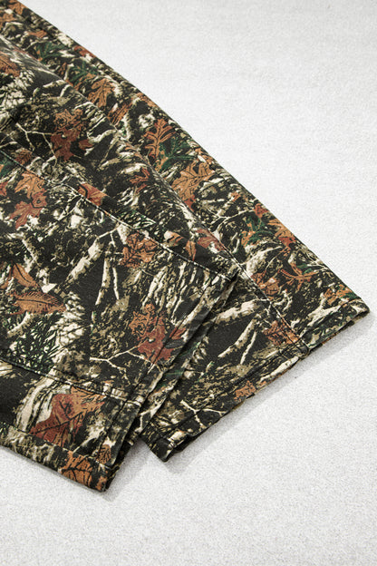 Multicolour Western Woodland Camouflage Straight Leg Shift Jeans