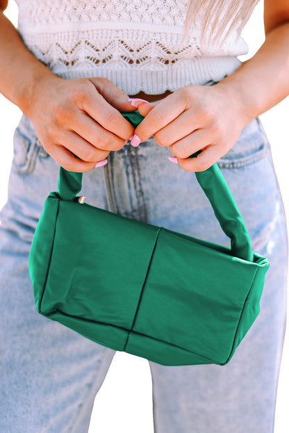 Minimalist PU Leather Zipped Square Handbag 23*7*13cm