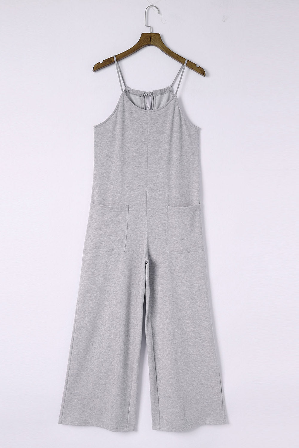 Loose Fit Side Pockets Spaghetti Strap Wide Leg Jumpsuit