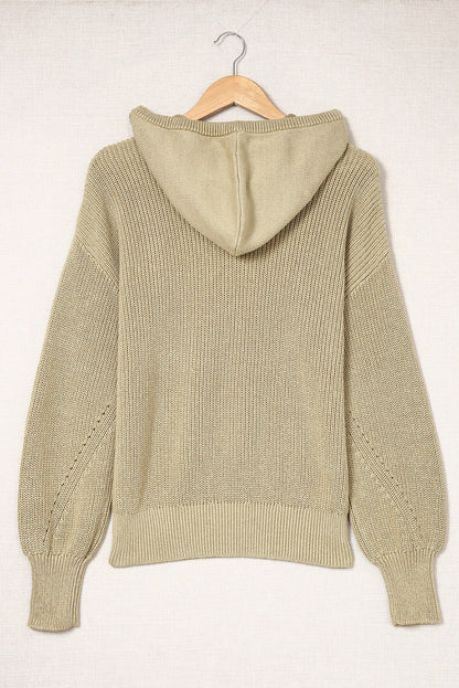Pull à capuche col V Henley 