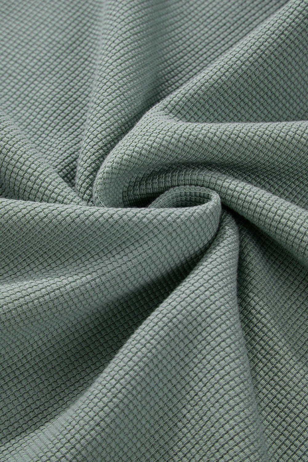 Haut à col en V et épaules tombantes en tricot gaufré Clearly Aqua