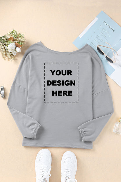 Haut ample à col large et manches chauve-souris 