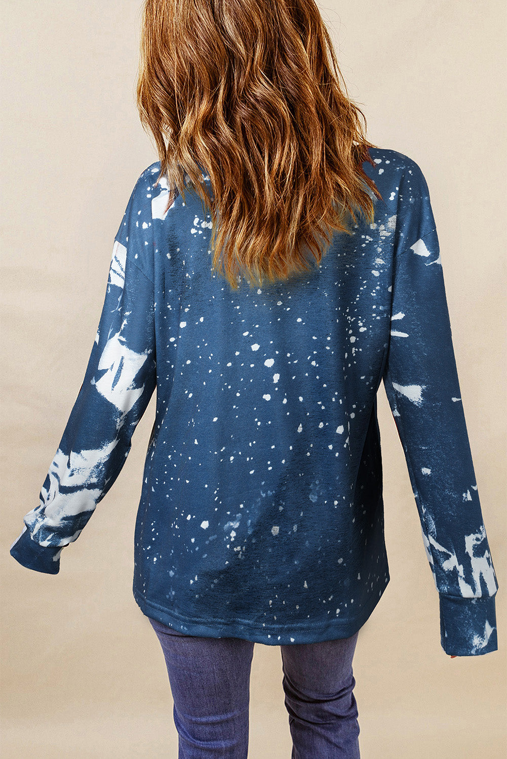 Multicolor Vintage Bleached Burning Vibe Pullover