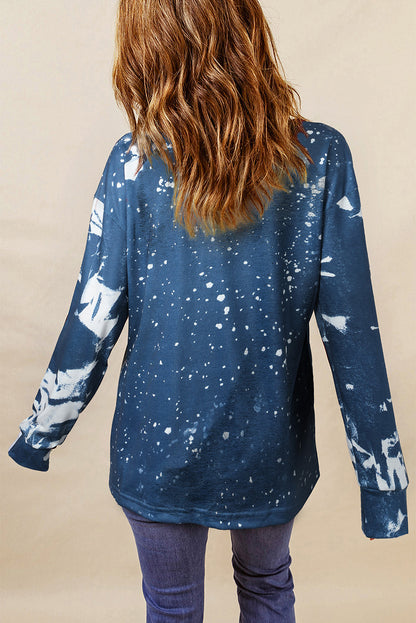 Multicolor Vintage Bleached Burning Vibe Pullover