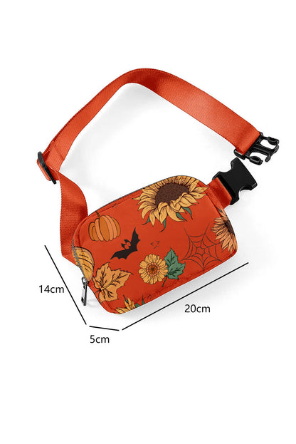 Sac bandoulière orange citrouille tournesol Halloween graphique 